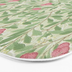 William Morris Arbutus Green Olive Pink Vintage Pattern Bath Mat Gallery Image 3