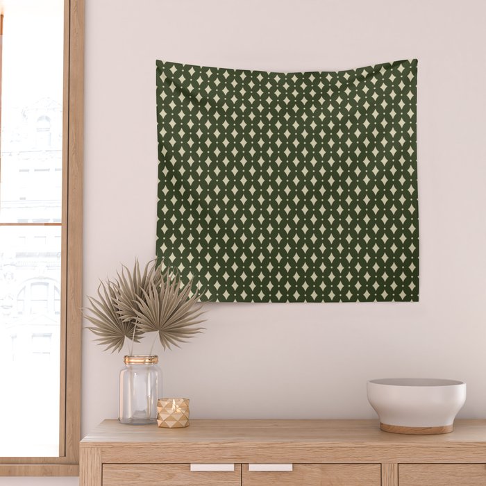 Vintage Stars XI Forest Green Wall Tapestry Gallery Image 2