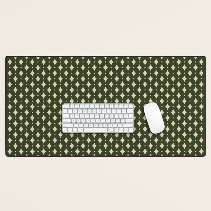 Vintage Stars XI Forest Green Desk Mat Gallery Image 1