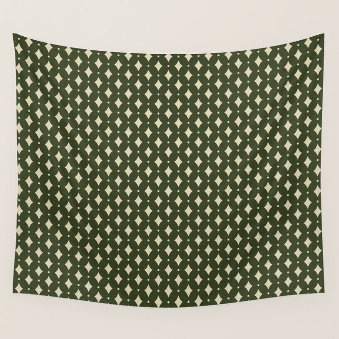Vintage Stars XI Forest Green Wall Tapestry Gallery Image 4