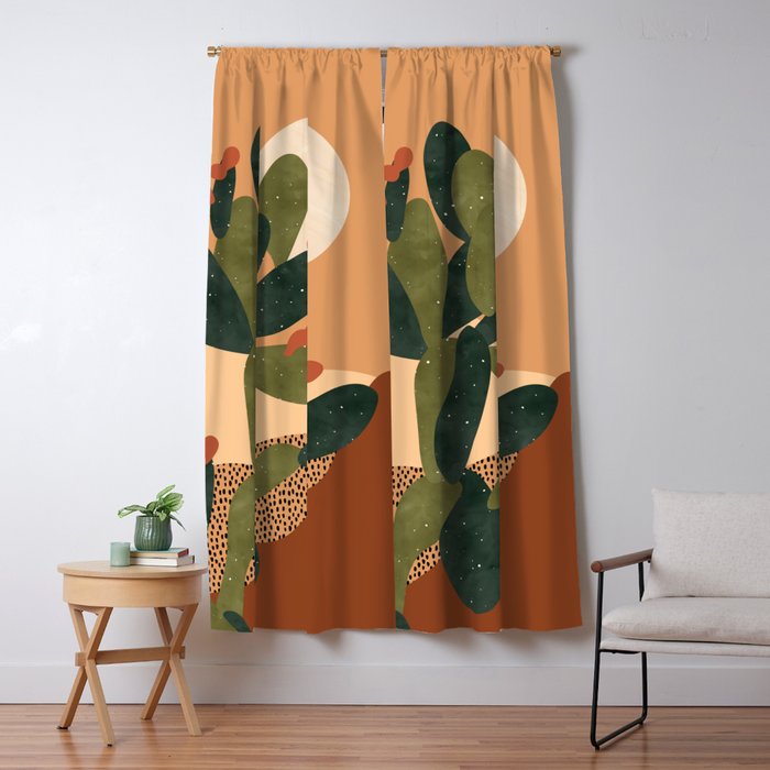 Prickly Pear Cactus Window Curtain Gallery Image 1
