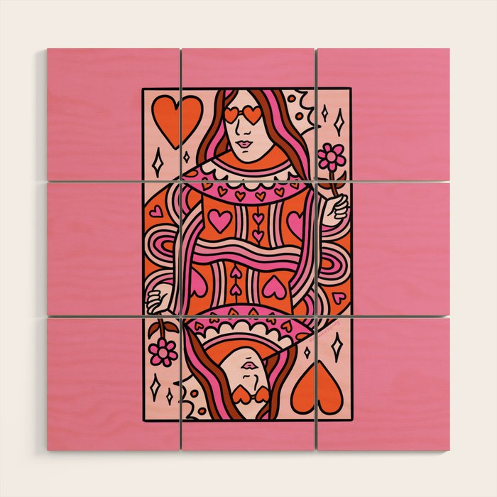 Queen of Hearts Wood Wall Art Gallery Image 1