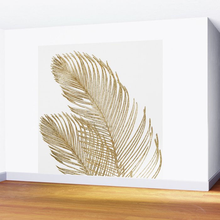 Palm Leaves Finesse Line Art with Gold Foil #2 #minimal #decor #art #society6 Wall Mural Gallery Image 2