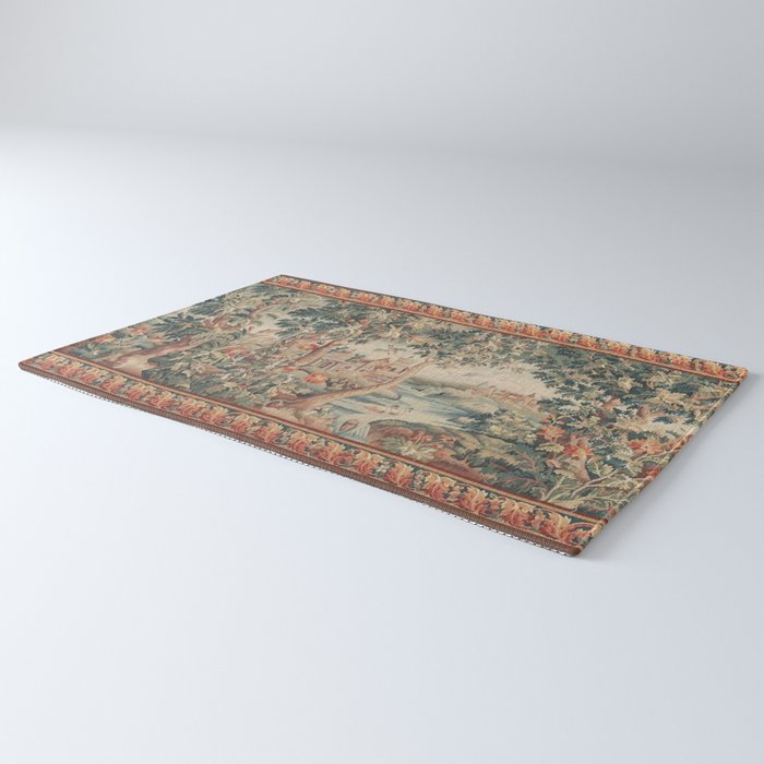 Antique 18th Century French Verdure Flower Garden Tapestry Rug Gallery Image 3