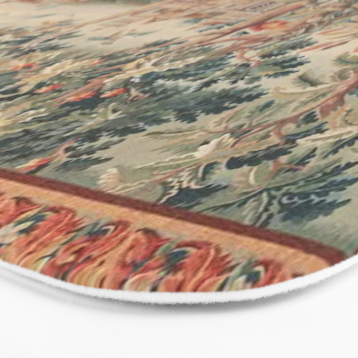 Antique 18th Century French Verdure Flower Garden Tapestry Bath Mat Gallery Image 3