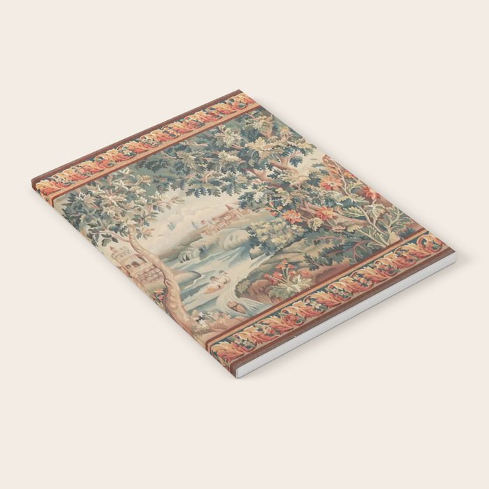 Antique 18th Century French Verdure Flower Garden Tapestry Notebook Gallery Image 1
