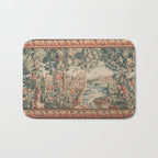 Antique 18th Century French Verdure Flower Garden Tapestry Bath Mat Gallery Image 1