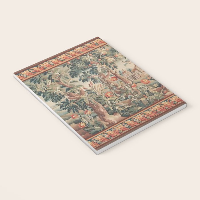 Antique 18th Century French Verdure Flower Garden Tapestry Notebook Gallery Image 3