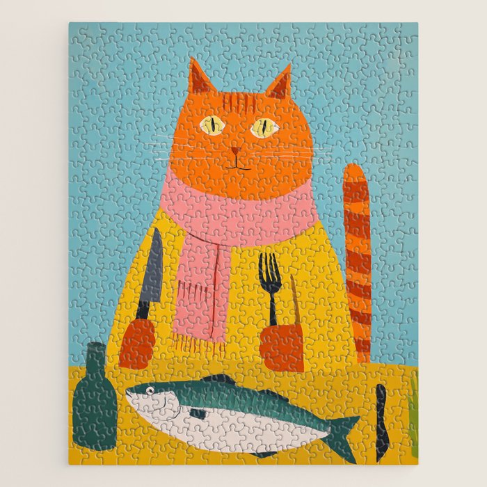 Hungry Cats Fish Feast Jigsaw Puzzle Gallery Image 1