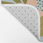 Modern exotic jungle cocoa beans, flowers and plants illustration Bath Mat Gallery Image 2