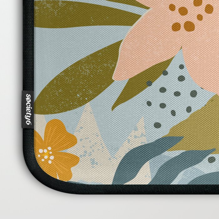 Modern exotic jungle cocoa beans, flowers and plants illustration Laptop Sleeve Gallery Image 3