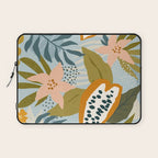 Modern exotic jungle cocoa beans, flowers and plants illustration Laptop Sleeve Gallery Image 1