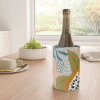 Modern exotic jungle cocoa beans, flowers and plants illustration Wine Chiller Gallery Image 4