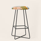 Modern exotic jungle cocoa beans, flowers and plants illustration Stool Gallery Image 1