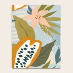 Modern exotic jungle cocoa beans, flowers and plants illustration Notebook Gallery Image 4