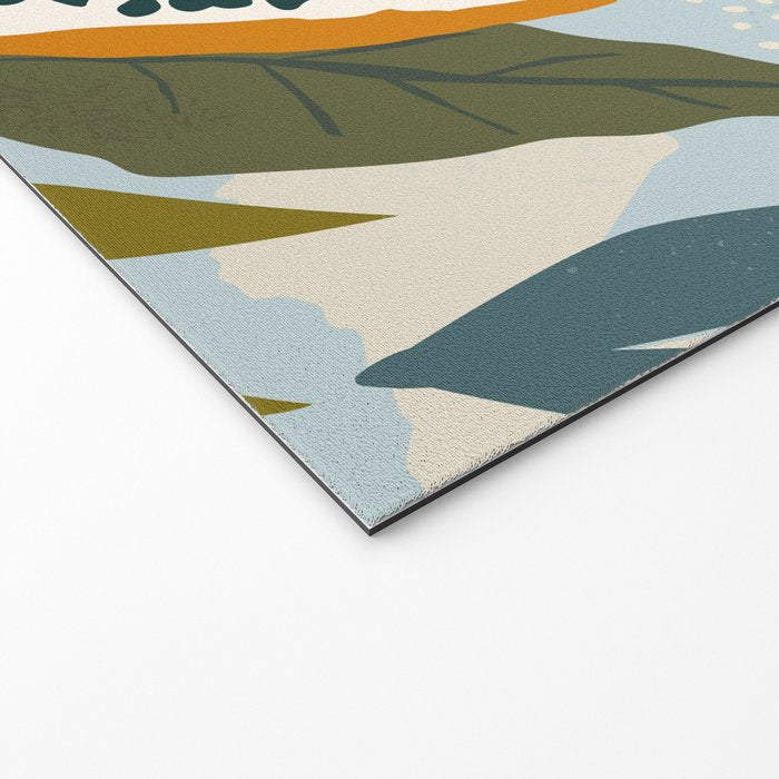 Modern exotic jungle cocoa beans, flowers and plants illustration Welcome Mat Gallery Image 2
