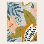 Modern exotic jungle cocoa beans, flowers and plants illustration Poster Gallery Image 4