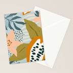 Modern exotic jungle cocoa beans, flowers and plants illustration Stationery Card Gallery Image 2