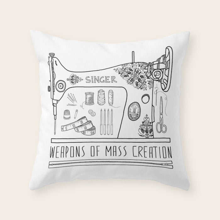 Weapons Of Mass Creation - Sewing Throw Pillow Gallery Image 6