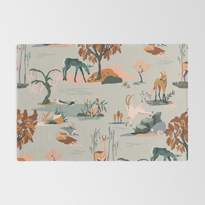 Vibrant Unicorn & Animal Pattern Rug Gallery Image 2