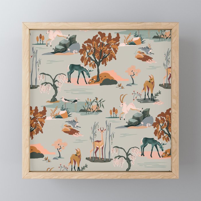 Vibrant Unicorn & Animal Pattern Mini Art Print Gallery Image 1