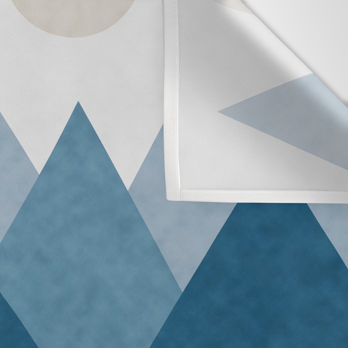 Calming Abstract Geometric Mountains Blue Wall Tapestry Gallery Image 3