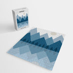 Calming Abstract Geometric Mountains Blue Jigsaw Puzzle Gallery Image 2