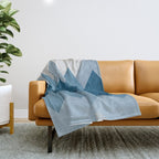 Calming Abstract Geometric Mountains Blue Throw Blanket Gallery Image 1