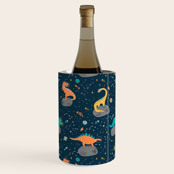 Dinosaurs Floating on an Asteroid Wine Chiller Gallery Image 2
