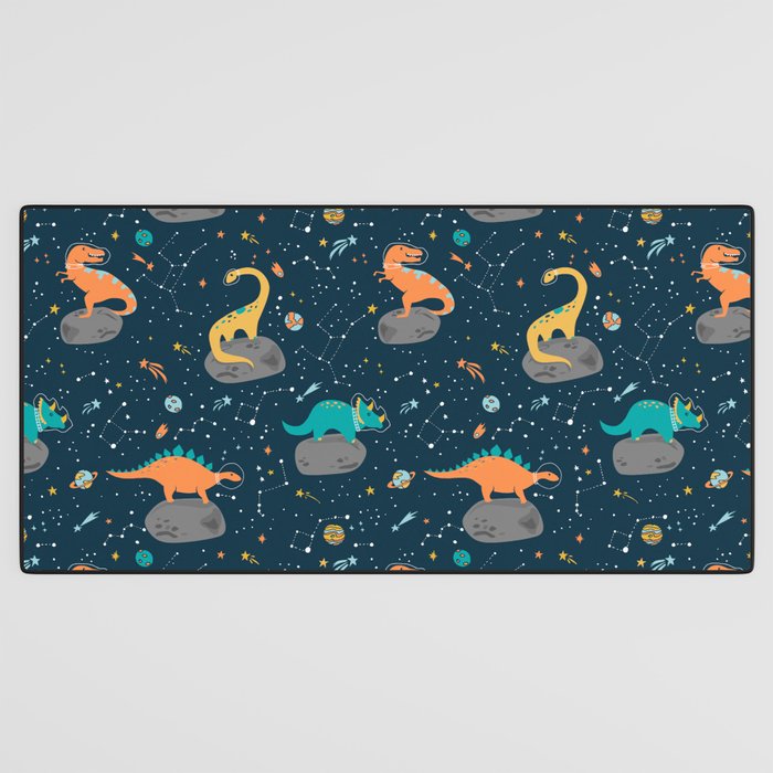 Dinosaurs Floating on an Asteroid Desk Mat Gallery Image 3