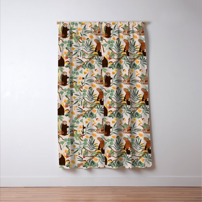 RED PANDAS IN WILD NATURE 10 Window Curtain Gallery Image 3