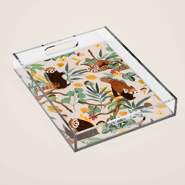 RED PANDAS IN WILD NATURE 10 Acrylic Tray Gallery Image 1