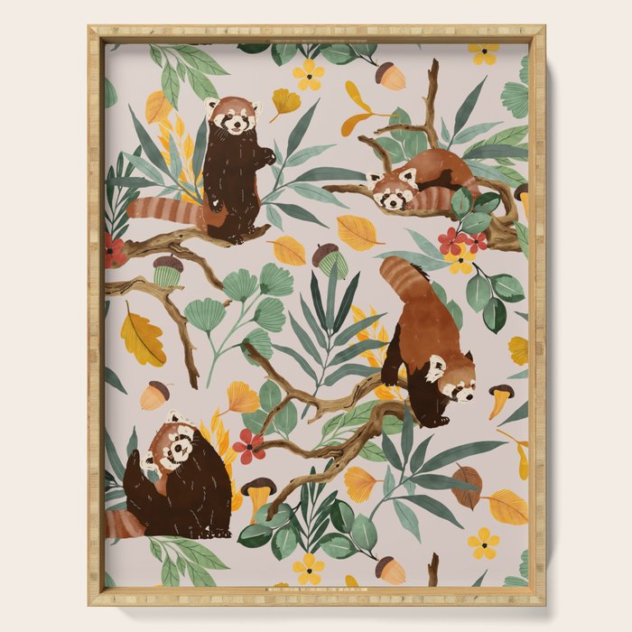 RED PANDAS IN WILD NATURE 10 Serving Tray Gallery Image 1