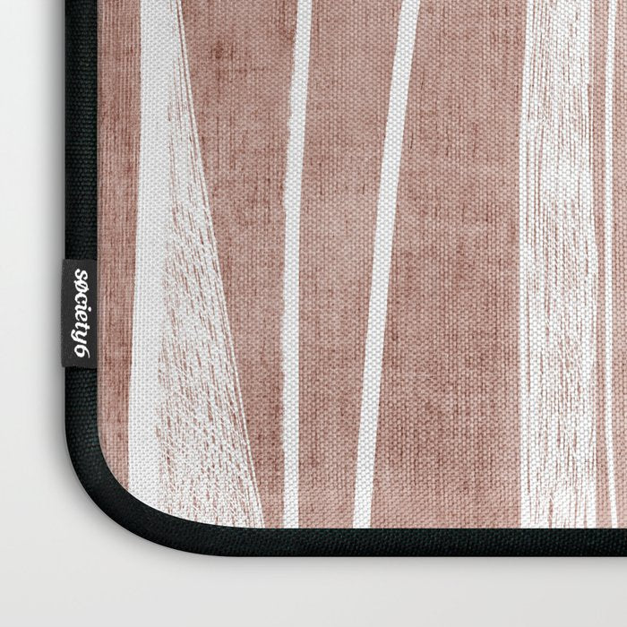 Terracotta White Lines Abstract Artwork Laptop Sleeve Gallery Image 3