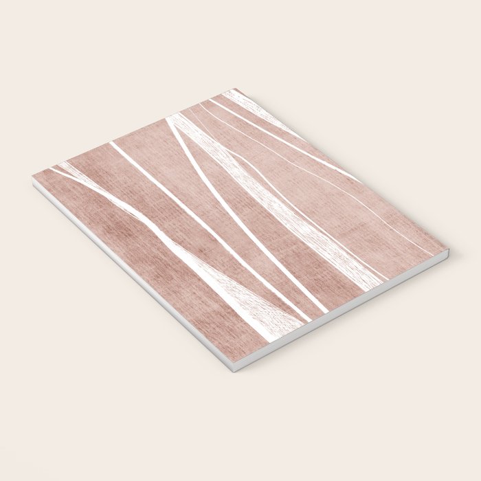 Terracotta White Lines Abstract Artwork Notebook Gallery Image 3