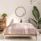 Terracotta White Lines Abstract Artwork Comforter Gallery Image 3