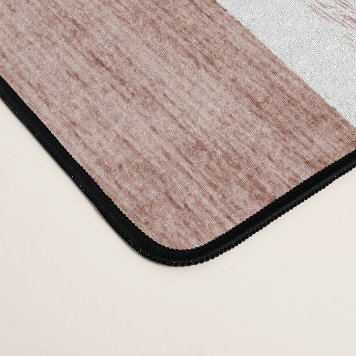 Terracotta White Lines Abstract Artwork Desk Mat Gallery Image 4
