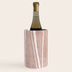Terracotta White Lines Abstract Artwork Wine Chiller Gallery Image 1