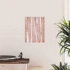 Terracotta White Lines Abstract Artwork Poster Gallery Image 2