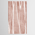 Terracotta White Lines Abstract Artwork Tablecloth Gallery Image 2