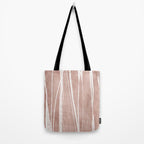 Terracotta White Lines Abstract Artwork Tote Bag Gallery Image 2