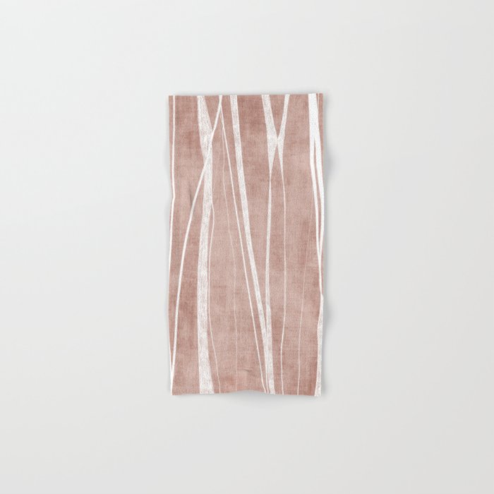 Terracotta White Lines Abstract Artwork Bath Towel Gallery Image 1