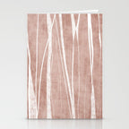 Terracotta White Lines Abstract Artwork Stationery Card Gallery Image 2