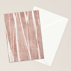 Terracotta White Lines Abstract Artwork Stationery Card Gallery Image 2