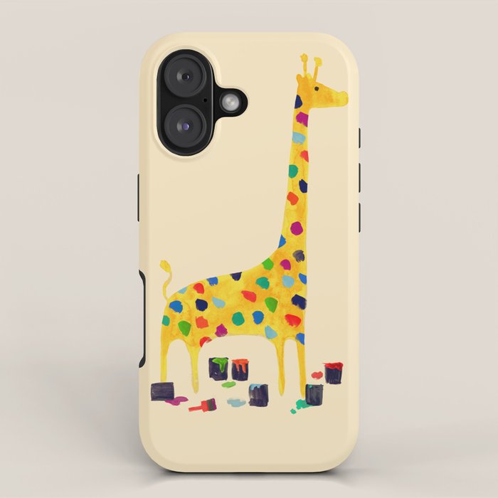 Paint by number giraffe iPhone Case Gallery Image 1