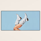 These Boots - Glitter Blue Desk Mat Gallery Image 3