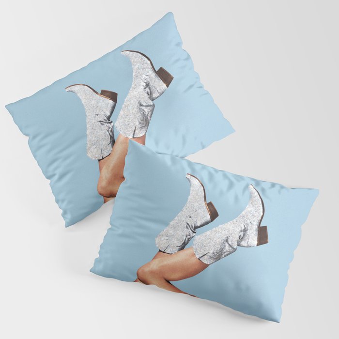 These Boots - Glitter Blue Pillow Sham Gallery Image 1