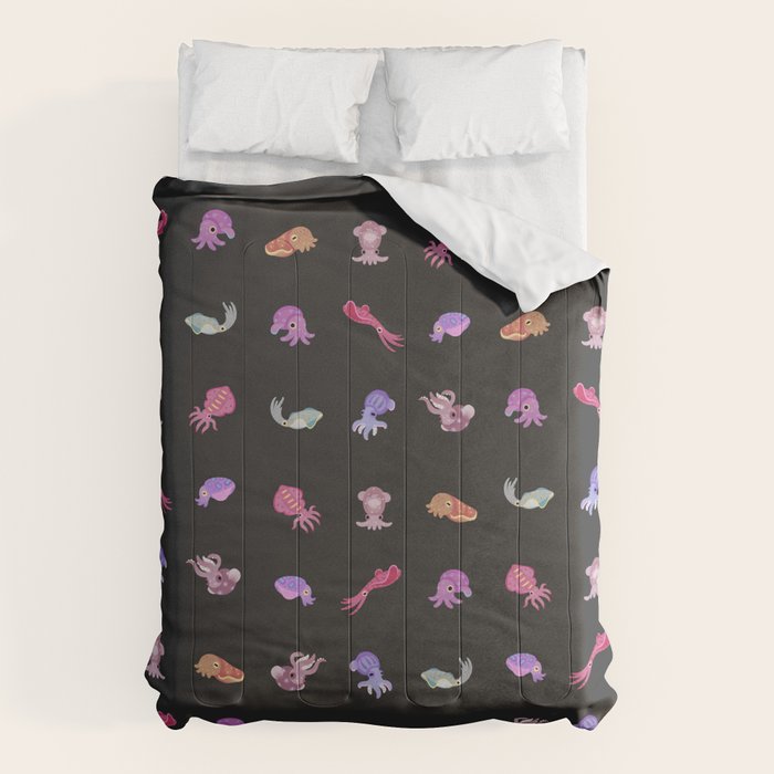 Squids - black Comforter Gallery Image 6