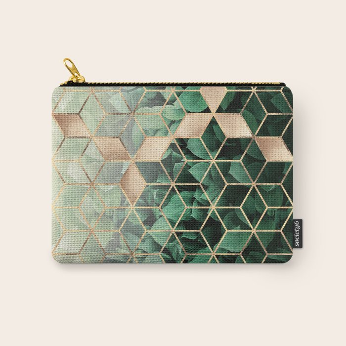 Leaves And Cubes Carry All Pouch Gallery Image 1