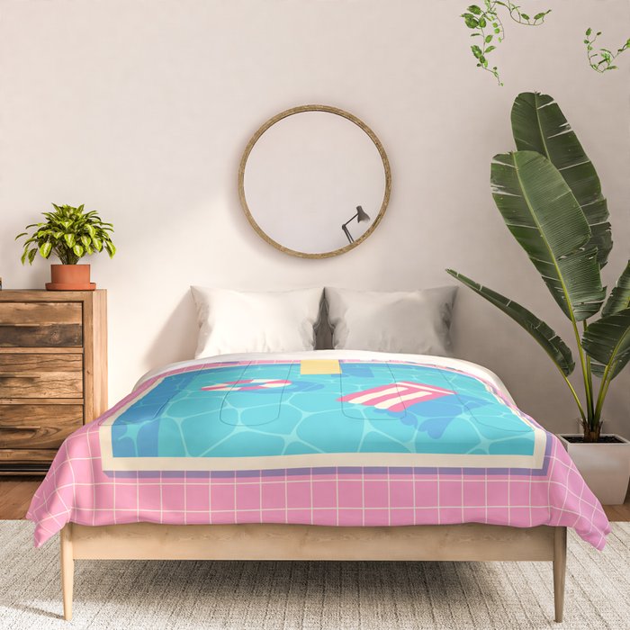 Retro 80s Swimming Pool Comforter Gallery Image 3